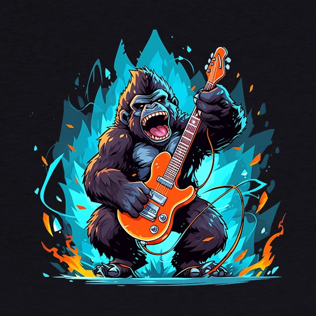 gorilla guitarist by weirdesigns